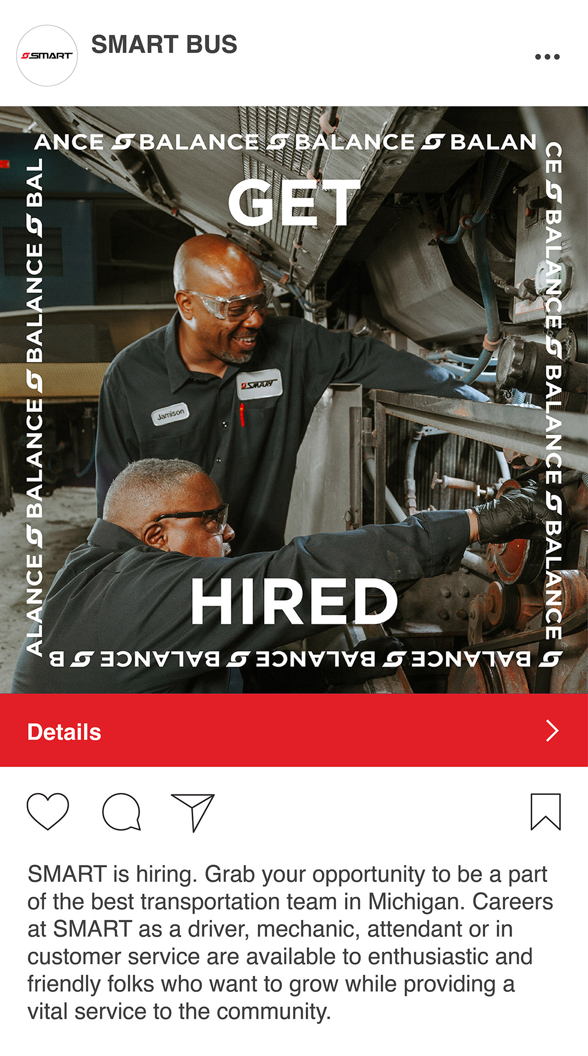 Instagram ad promoting open positions